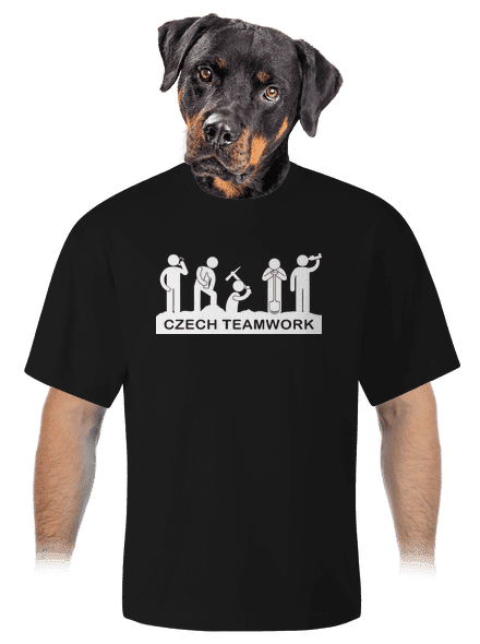Czech Teamwork unisex tričko oversized Black
