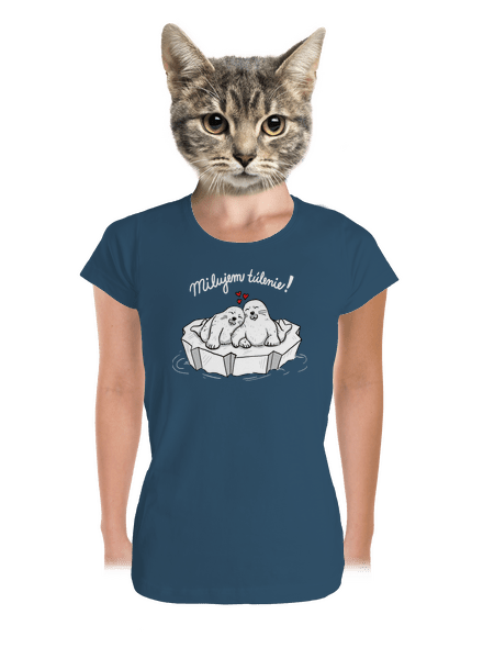 Milujem túlenie dámske tričko prémium Petrol Blue