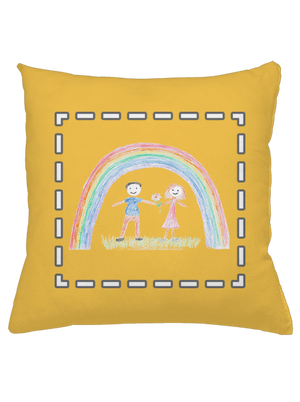 Detské kresby - Nahraj vlastnú vankúš Yellow Gold