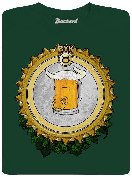 Pivný horoskop: Býk pánske dlhý rukáv Bottle Green