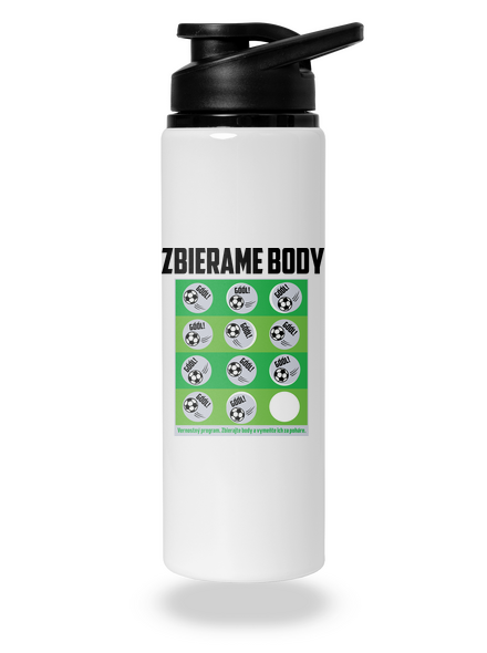 Zbierame body - futbal flaša na vodu White