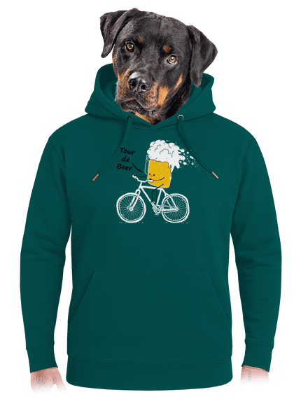 Tour de beer unisex mikina premium Emerald Green