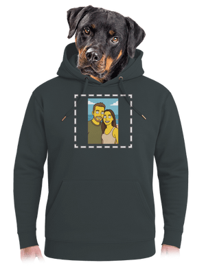 Simpsonovi z vlastnej fotky unisex mikina premium Charcoal