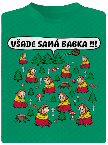 Všade samá babka detské športové tričko Kelly Green Mal