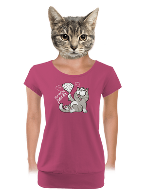 Macko a Micka dámske tričko s lemom Magenta