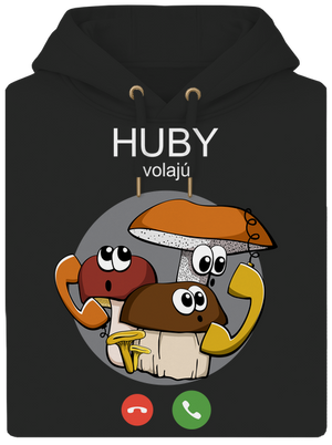 Huby volajú unisex mikina premium Dark Black