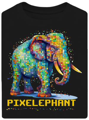 Pixelephant unisex tričko oversized Black