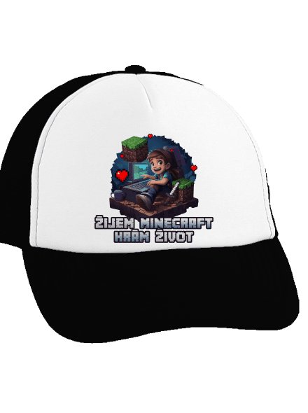 Žijem Minecraft šiltovka truckerka Black cap