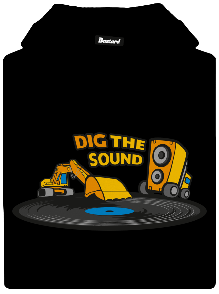 Dig the sound pánska mikina klokanka Black