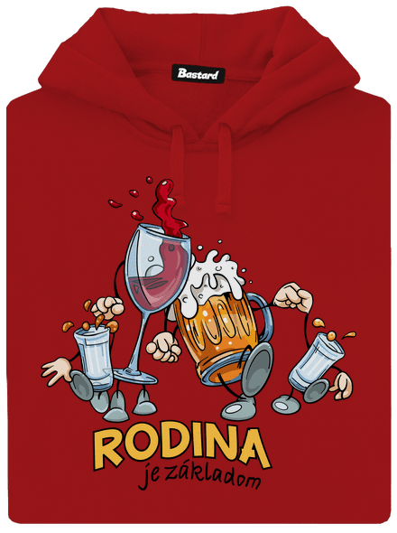 Rodina je základom dámska mikina klokanka Red Mal
