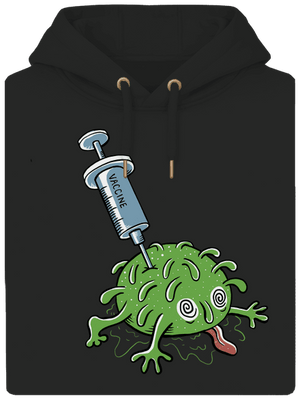 Zapichnutý covid unisex mikina premium Dark Black