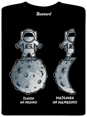 Polčlovek na polmesiaci pánske tričko Black