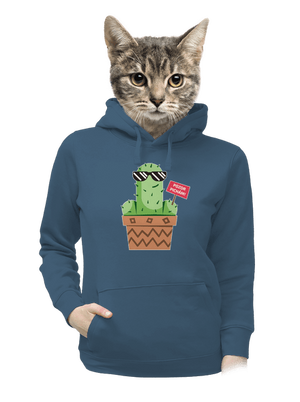 Pozor pichám dámska mikina klokanka Denim