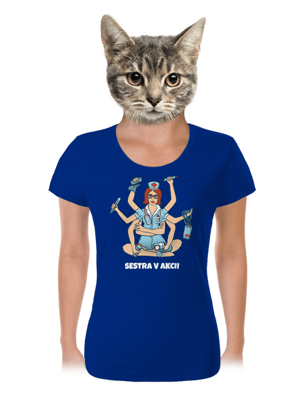Sestra v akcii dámske tričko Royal Blue Mal