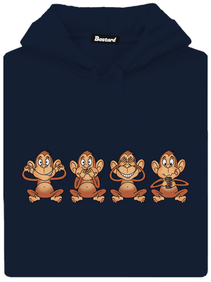 Opička s mobilom pánska mikina klokanka Navy