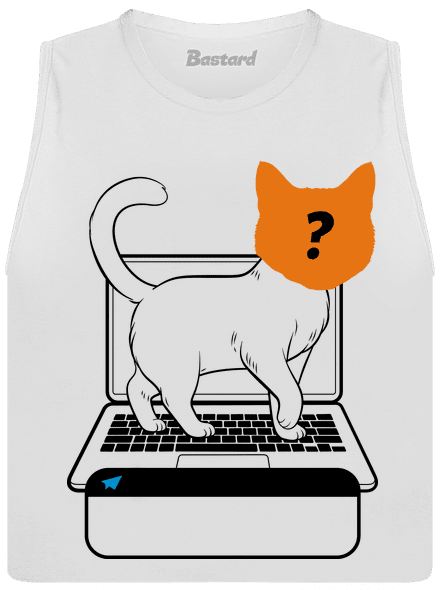 Mačka na klávesnici dámske tielko voľné White