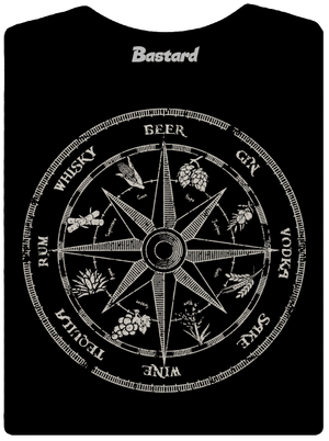 Alkoholický kompas dámske tričko s lemom Black