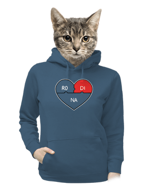 Rodinné puzzle dámska mikina klokanka Denim