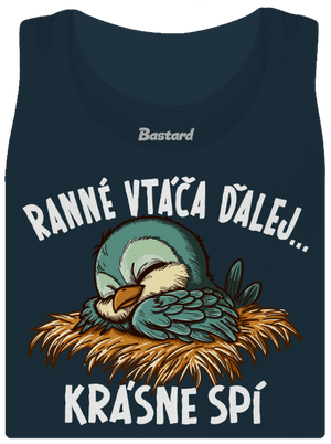 Ranné vtáča spí dámske tielko klasické Navy