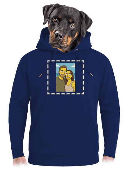 Simpsonovi z vlastnej fotky unisex mikina premium Navy