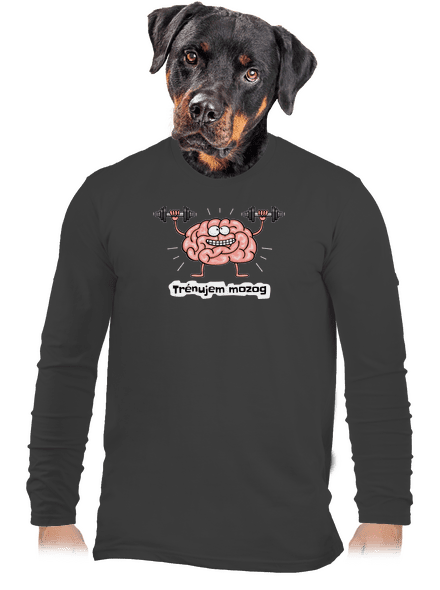 Trénujem mozog  pánske dlhý rukáv Dark Grey