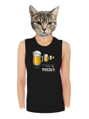 Pivečka dámske tielko voľné Black