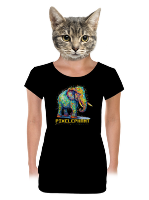 Pixelephant dámske tričko s lemom Black