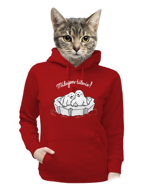 Milujem túlenie dámska mikina klokanka Red Mal