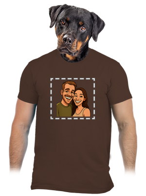 Karikatúra z vlastnej fotky pánske tričko Brown