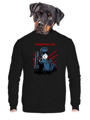 Respirátor unisex mikina bez kapucne Black