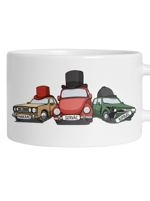 Traja veteráni hrnček makronka White