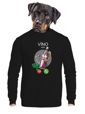 Červené víno volá unisex mikina bez kapucne Black