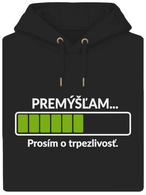 Premýšľam unisex mikina premium Dark Black
