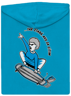 Starý, ako sa cítim dámska mikina na zips Blue Atol