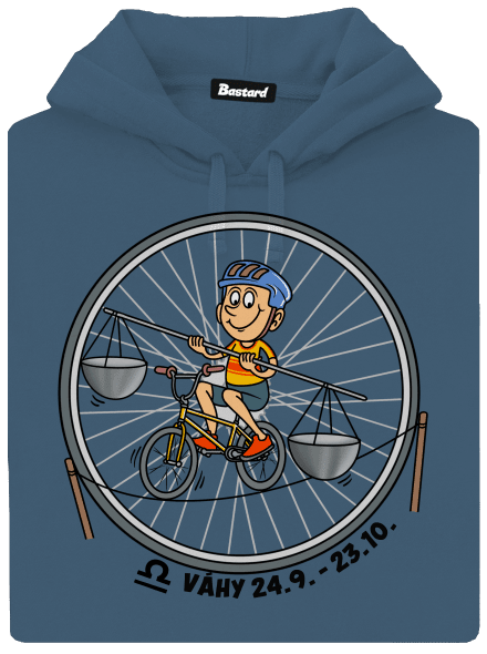 Cyklistický horoskop: Váhy dámska mikina klokanka Denim