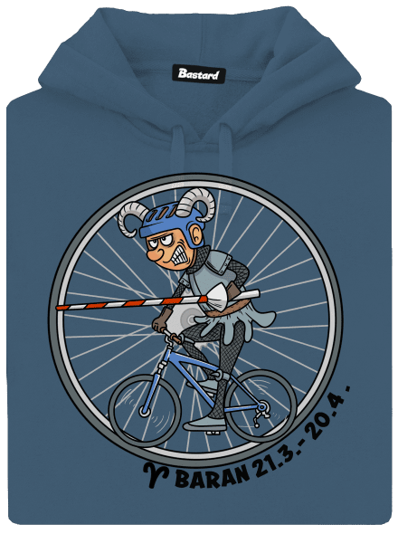 Cyklistický horoskop: Baran dámska mikina klokanka Denim