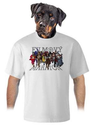 Filmový maratón unisex tričko oversized White