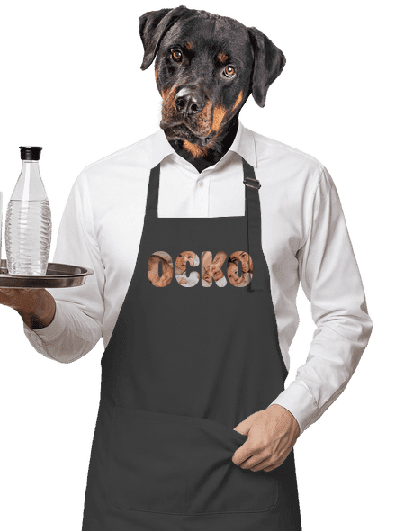 Nápis ocko z vlastných fotiek zástera Dark Grey