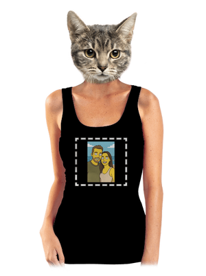 Simpsonovi z vlastnej fotky dámske tielko klasické Black