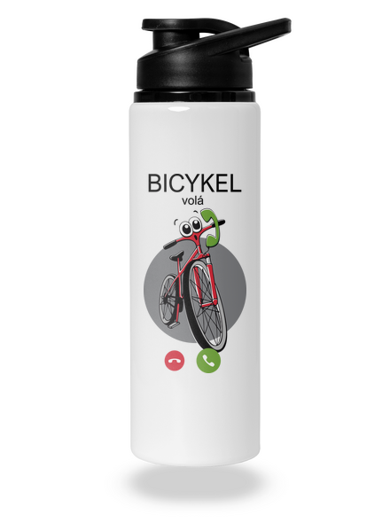 Bicykel volá flaša na vodu White