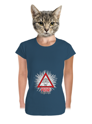 Chlapček na ceste dámske tričko prémium Petrol Blue