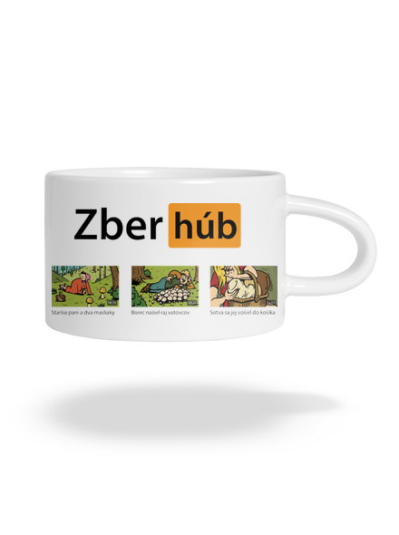 Zber húb hrnček makronka White