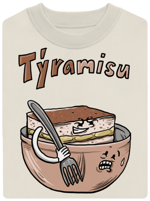 Týramisu unisex mikina bez kapucne Off White