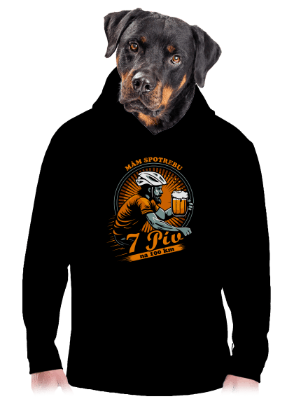 Spotreba 7 na 100 pánska mikina klokanka Black