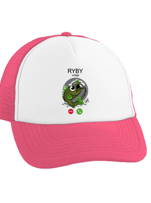 Ryby volají šiltovka truckerka Fluorescent Pink cap