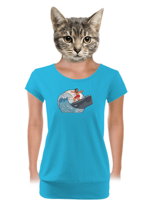 Som surfer dámske tričko s lemom Blue Atol