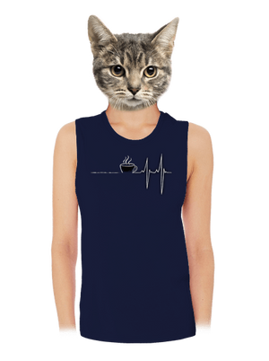 Coffee help dámske tielko voľné Navy