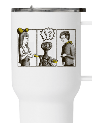 E. T. volať domov termohrnček White