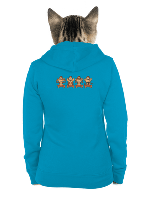 Opička s mobilom dámska mikina na zips Blue Atol