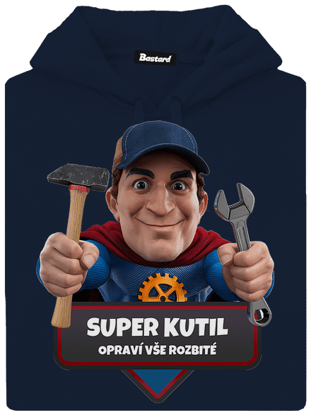 Super otec pánska mikina klokanka Navy